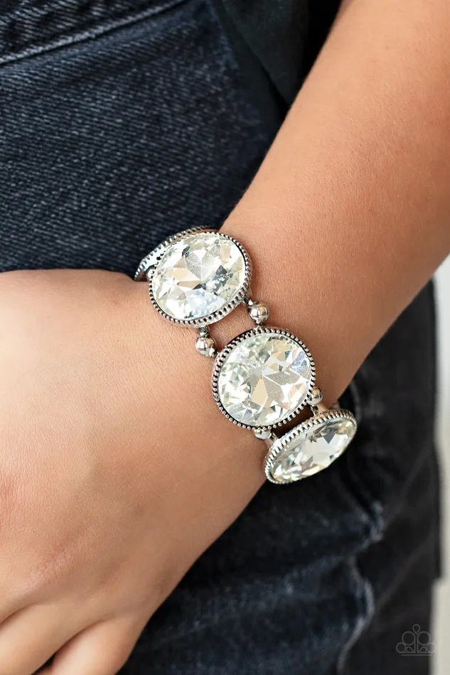 Powerhouse Hustle White Paparazzi Bracelet All Eyes On U Jewelry Paparazzi Accessories Bracelets
