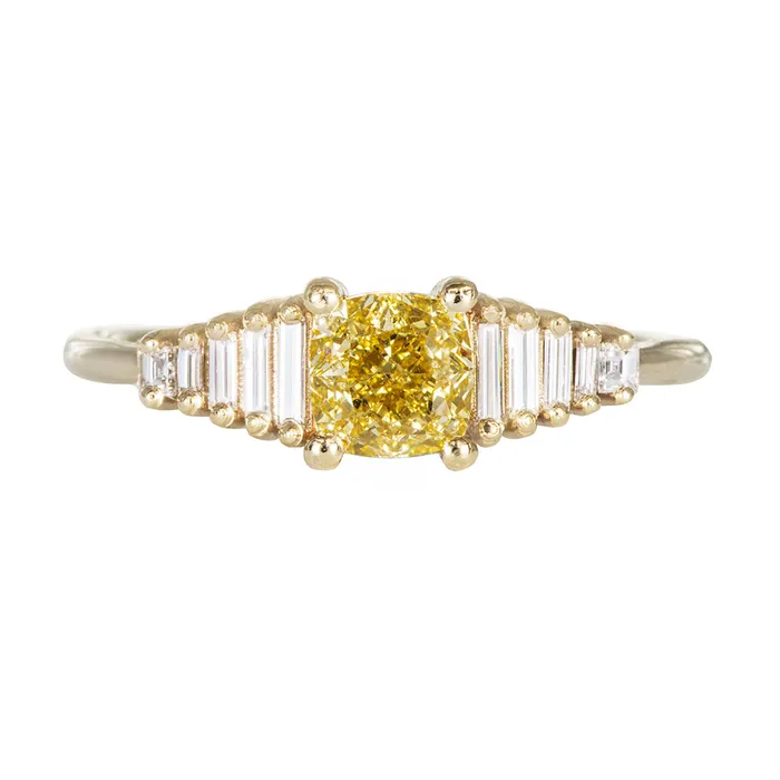Rings ARTEMER Fancy Yellow Diamond Ring with GIA certified diamond