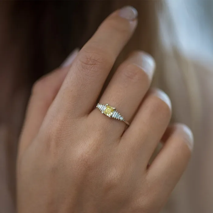 Rings ARTEMER Fancy Yellow Diamond Ring with GIA certified diamond