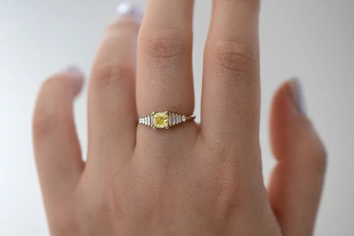 Rings ARTEMER Fancy Yellow Diamond Ring with GIA certified diamond