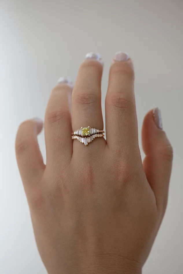 Rings ARTEMER Fancy Yellow Diamond Ring with GIA certified diamond