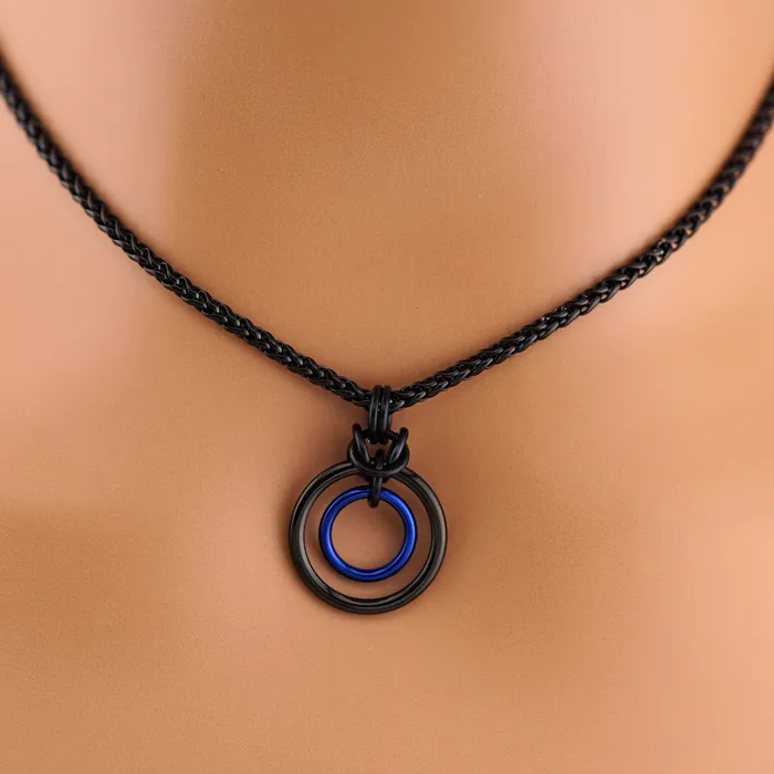 Rings Captive Collars Sleek Black O Ring Wheat Chain