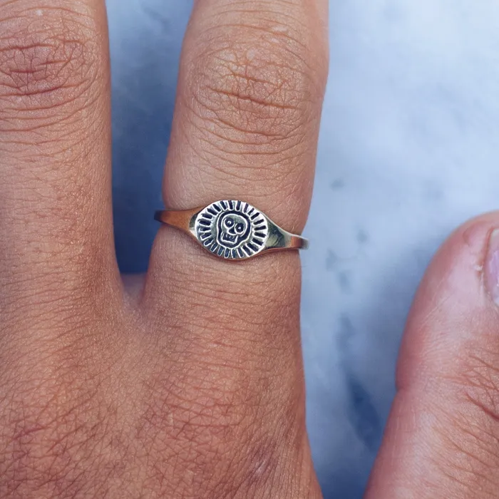 Rings Jess Zabala Jewelry HAPPY SKULL BRASS