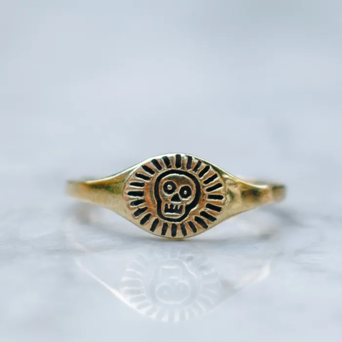 Rings Jess Zabala Jewelry HAPPY SKULL BRASS