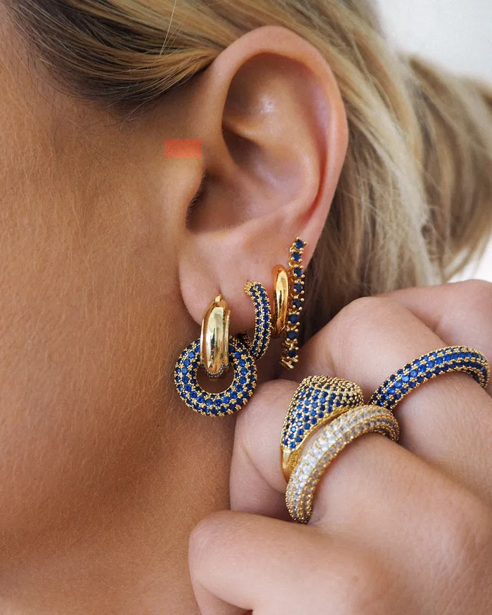 Rings Luv Aj Ballier Chain Studs Blue Sapphire Silver Rings Luv Aj Ballier Chain Studs Blue Sapphire Silver
