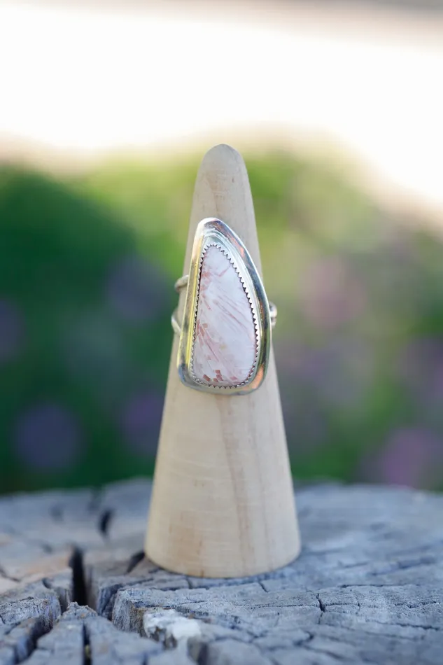 Rings Small N Simple Jewelry Organic Scolecite Ring Size 7