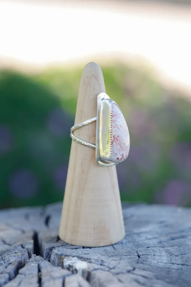 Rings Small N Simple Jewelry Organic Scolecite Ring Size 7 Rings Small N Simple Jewelry Organic Scolecite Ring Size 7