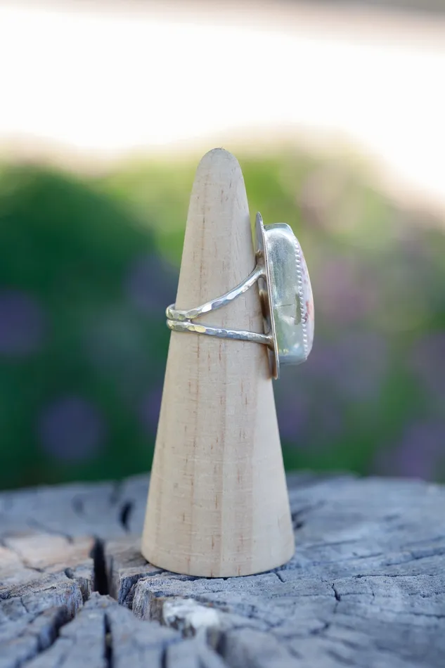 Rings Small N Simple Jewelry Organic Scolecite Ring Size 7 Rings Small N Simple Jewelry Organic Scolecite Ring Size 7