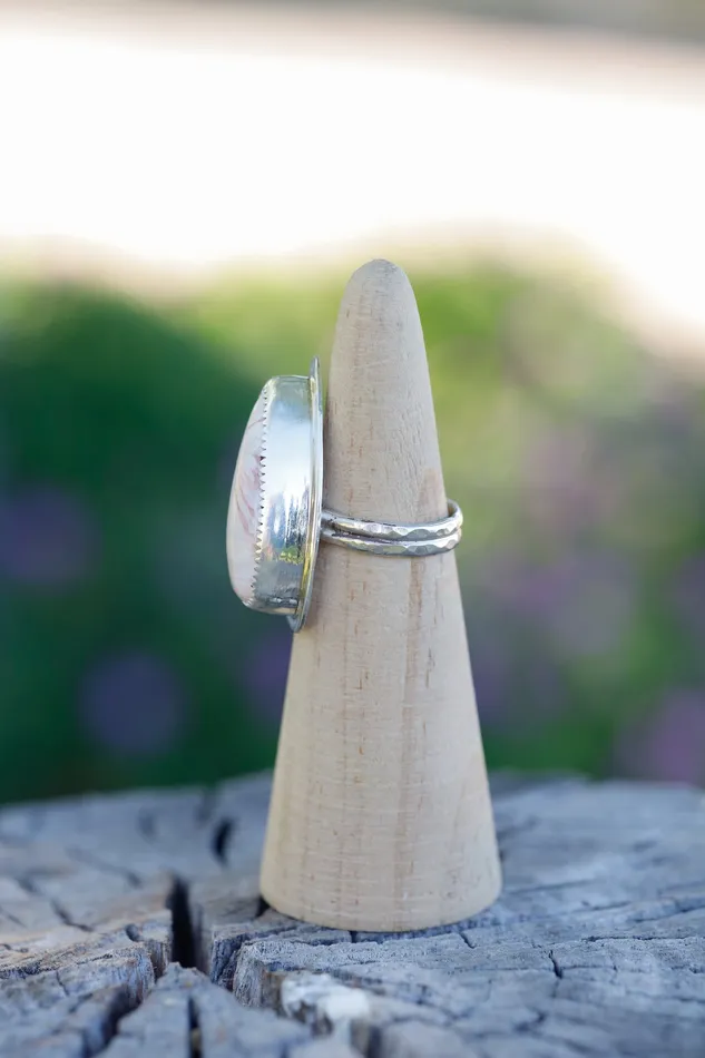 Rings Small N Simple Jewelry Organic Scolecite Ring Size 7 Rings Small N Simple Jewelry Organic Scolecite Ring Size 7