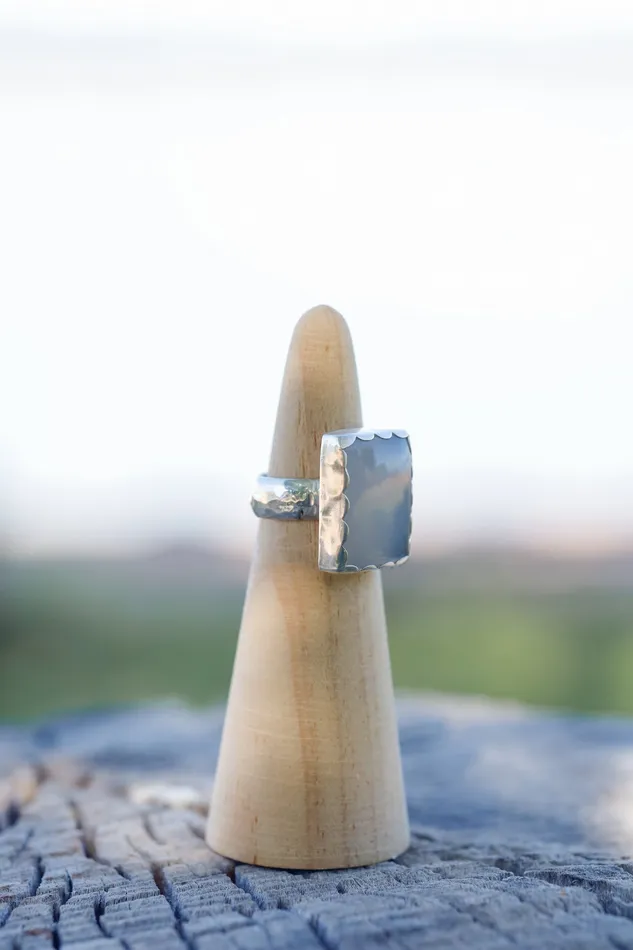 Small N Simple Jewelry Rings Low Dome Rectangle Chalcedony Ring Size 6 Small N Simple Jewelry Rings Low Dome Rectangle Chalcedony Ring Size 6