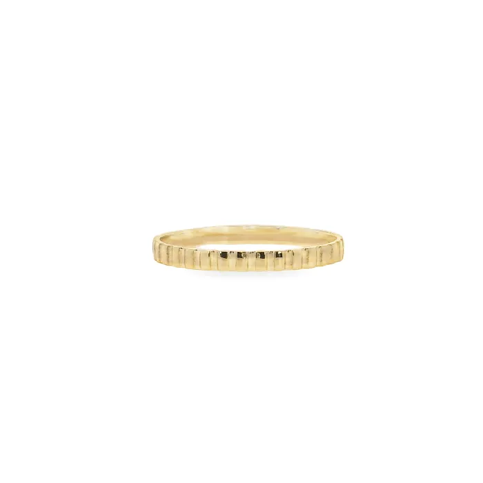 Suetables Rings 14K Gold Fluted Ring