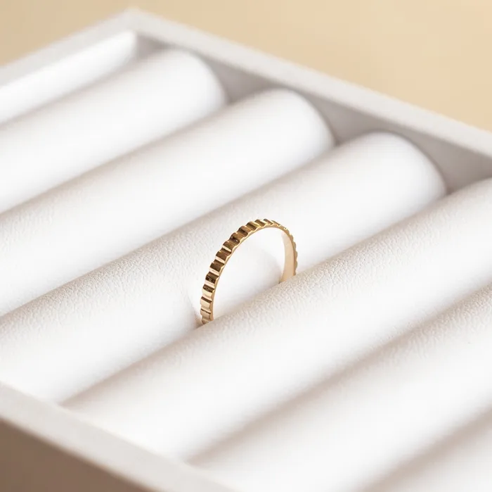 Suetables Rings 14K Gold Fluted Ring