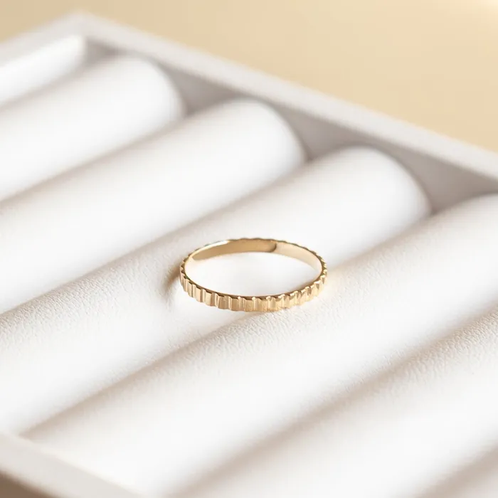 Suetables Rings 14K Gold Fluted Ring