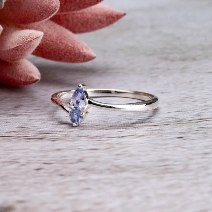 Tanzanite Ring 2mm3mm 925 Silver Choose Size InnerVision Crystals Rings