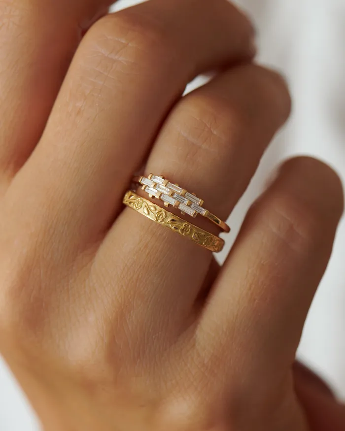 Woven Baguette Diamond Ring ARTEMER Rings